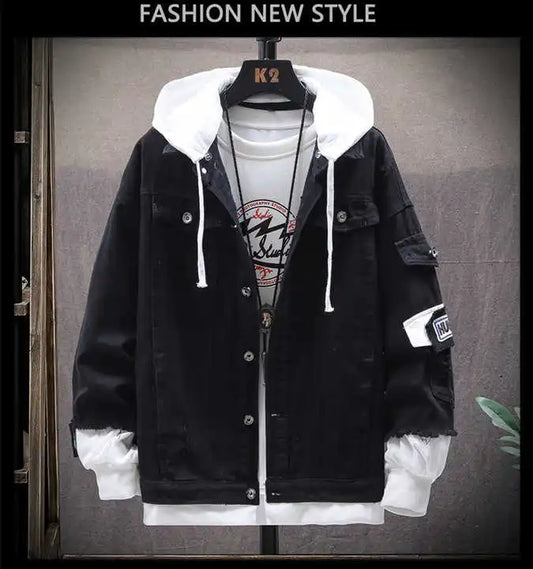 2272-SOPHIA-Jaket Denim Excelled Boy Fashion Coat Button up Hoodie Jeans Jacket for Men