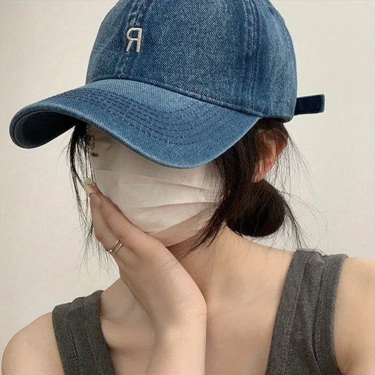 Lettered Cowboy Baseball Cap for Men And Women, Korean Style, Simple Deep Top Design That Makes The Face Look Smaller